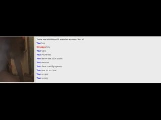 Omegle horny teen humping her pillow