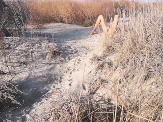 Nudist girls on the beach. Amateur teen caught masturbating in the bushes.