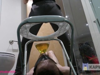 Slave Fails to Drink Goddess Piss and is Punished