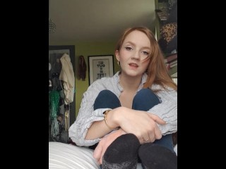 Girl shows her feet while talking to u about ur day