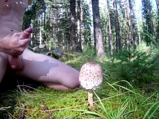 Exploring the nature #6 – Extremely massive cumshot in the woods