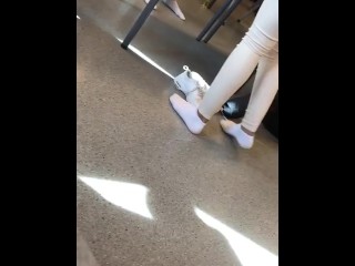 Candid socks in class