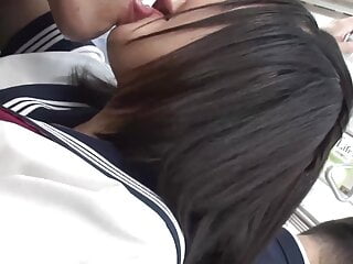 Slutty Covers the Old Man Face in Saliva in the Train. -2