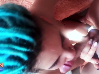 Tattoed Babe Blowjob Big Dick and Hard Doggy Sex Closeup