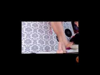 Sexy Redhead Camgirl Ballbusting Stomping