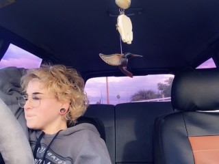 desperate loud teen pulls over to make herself cum