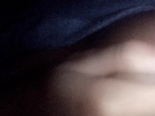 Playing with my small tits