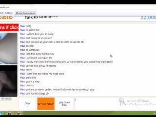Omegle blonde teen masturbates with brush for me