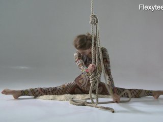 Anka the nudist showing her talent