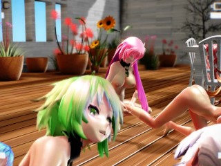 MMD 爆乳音頭 5人でsex