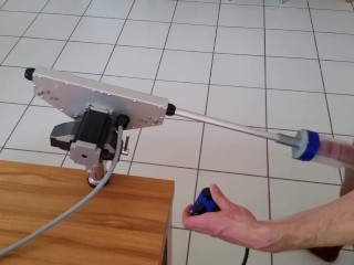 Boy ejaculates with machine
