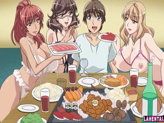 Three big titted hentai babes gets fucked