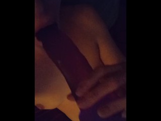 Sucking Big Fat Dildo