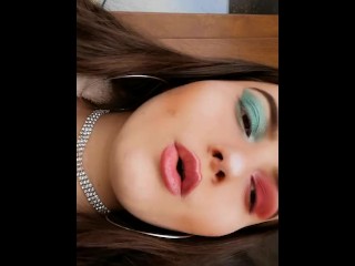 BBW smoking cigarette with heavy makeup