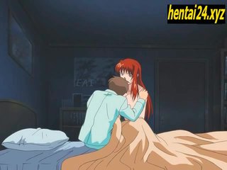 Hot bigtit redhead wakes up and fucks a young guy