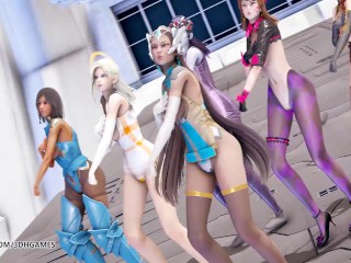 [MMD] Red Velvet – Red Flavor StripDance Dva Mercy Pharah Mei Symmetra Widowmaker Overwatch Hentai