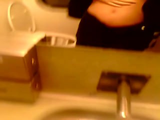 Czech girl on train toilet