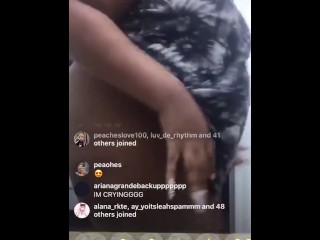 lovelypeaches flashes asshole on instagram live