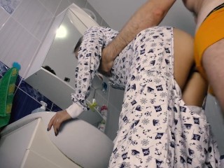 Quickie With Petite Teen In Pajamas In The Bathroom – Letty Black