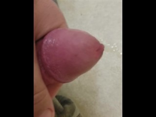 Busting a fat load with my little cock