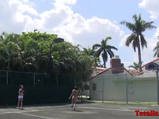 Nude Tennis &amp; Pussy Licking Horny Teen Lesbos