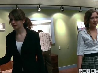 Hot FFM threesome time freeze fuck