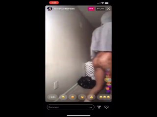 Ebony Instagram thot twerking and fucking herself on Instagram Live