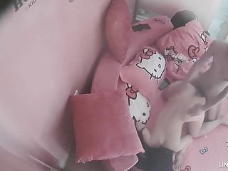 Hidden camera in hotel room, voyeur young couple, loud fucking