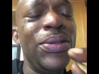 Man mouth fucked by big brown cylinder till he cries