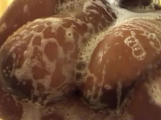 Watch me lather my tits in the shower