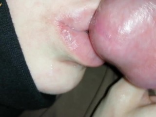 Divine blowjob. Close up.