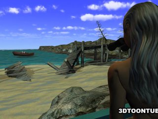 3D Dyke Gets Licked on a Boat