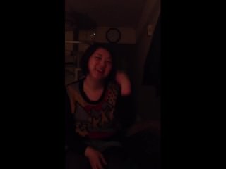 Shy Japanese girl sucking big cock