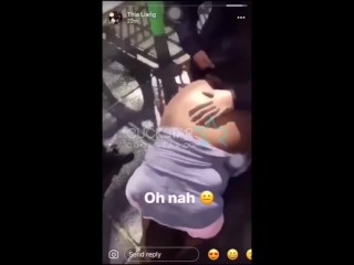 teens run a train on ig live