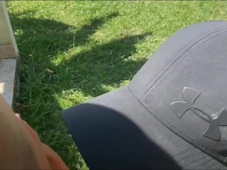 Morning Yoga with college girl Yoya Grey end up with Risky Sloppy Deepthroat Blowjob Outside
