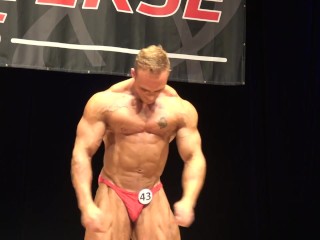 Sexy Tatted Bodybuilder Posing on Stage