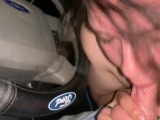 YOUNG LATINA SUCKS MY COCK IN HER PARENTS CAR