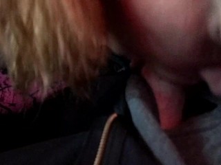 Random Wife Sucks my Cock in Car while her Husband Watches