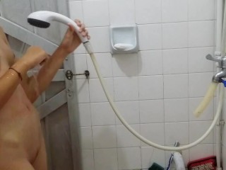 Young Sister naked pussy shower voyeur hidden cam spying