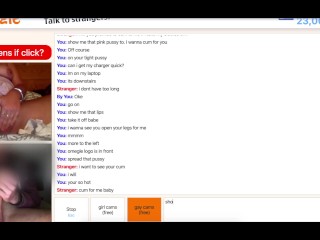 Omegle Teen before job interview with cumshot from me