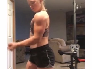 Fitness Teen Flexing Hard